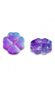 Glass bead 12mm Clover - Purple